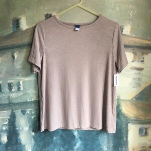 Old Navy Luxe Tee Neutral Shade Taupe Size M